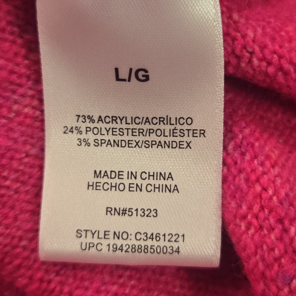 Vince Camuto Large Women's Pullover V-neck Paradox Pink Marled Sweater NWT $69 - Picture 6 of 7